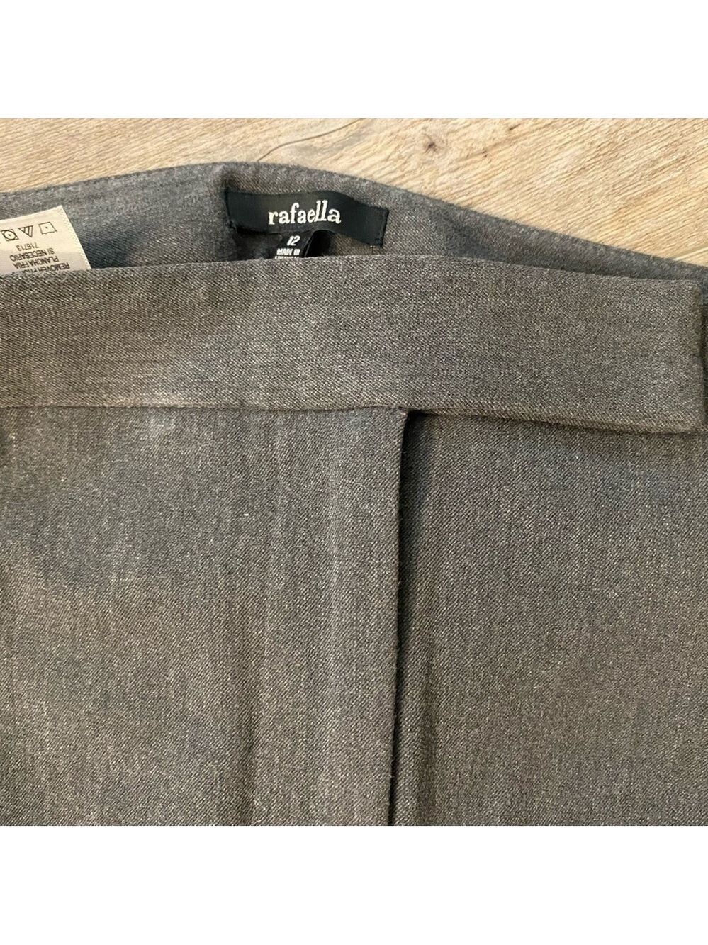 Rafaella Grey size 12 flat front slacks. Polyester, Rayon blend Almost brand new